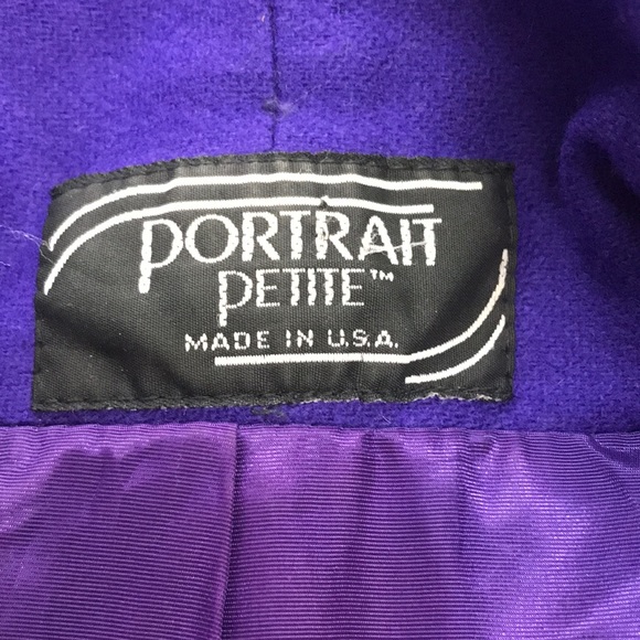 Vintage PORTRAIT Purple Long Wool Coat - Picture 9 of 13